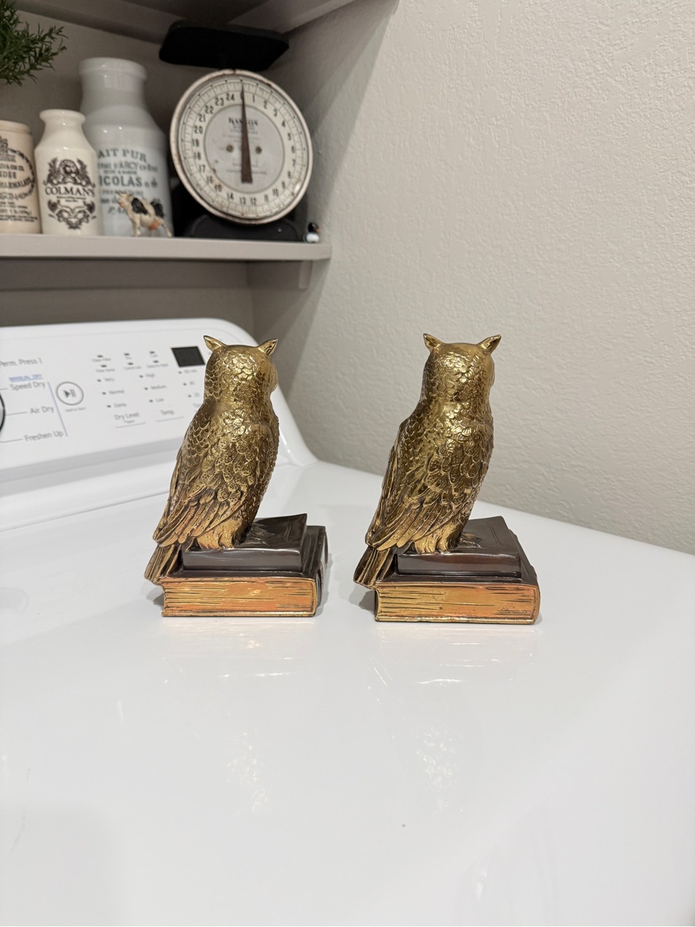 Mid century modern Brass Owl Bookend Pair - Picture 11 of 16